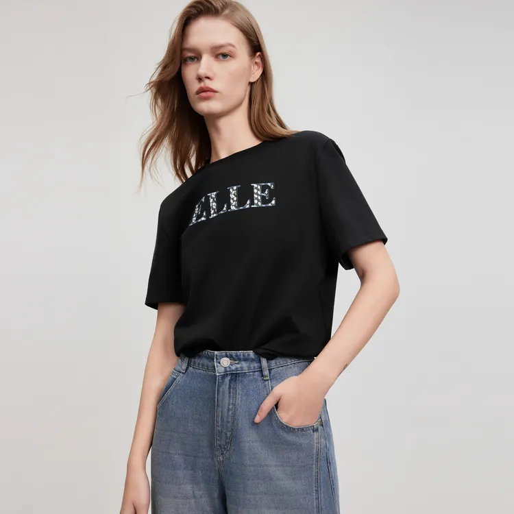ELLE T Shirts Women's Black-4