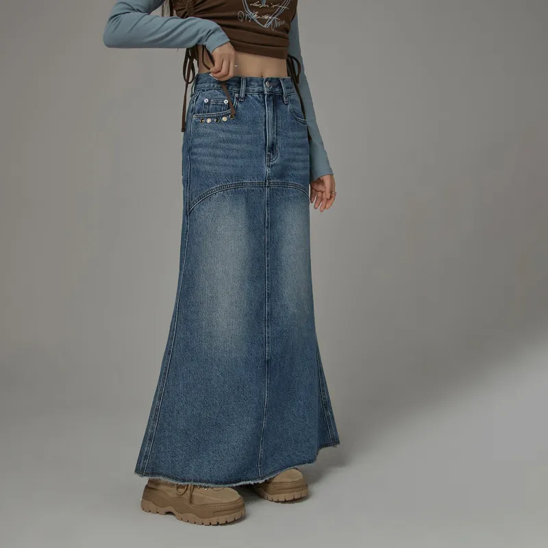 CHUU Denim Long Skirts Women's-5