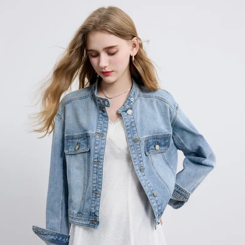 3COLOUR Denim Jacket Women's Sky Blue-2