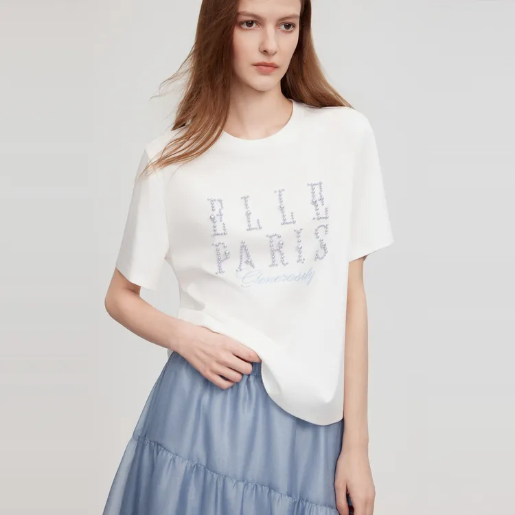 ELLE T Shirts Women's White-2