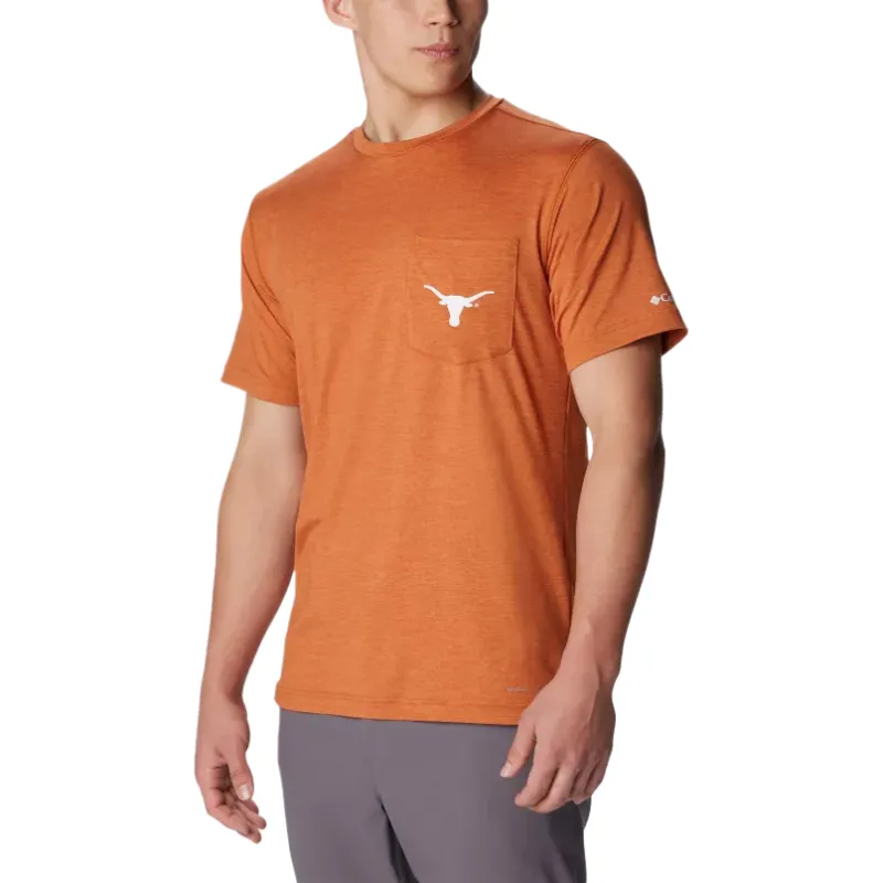 Columbia Collegiate Tech Trail T Shirt Men's Orange-1