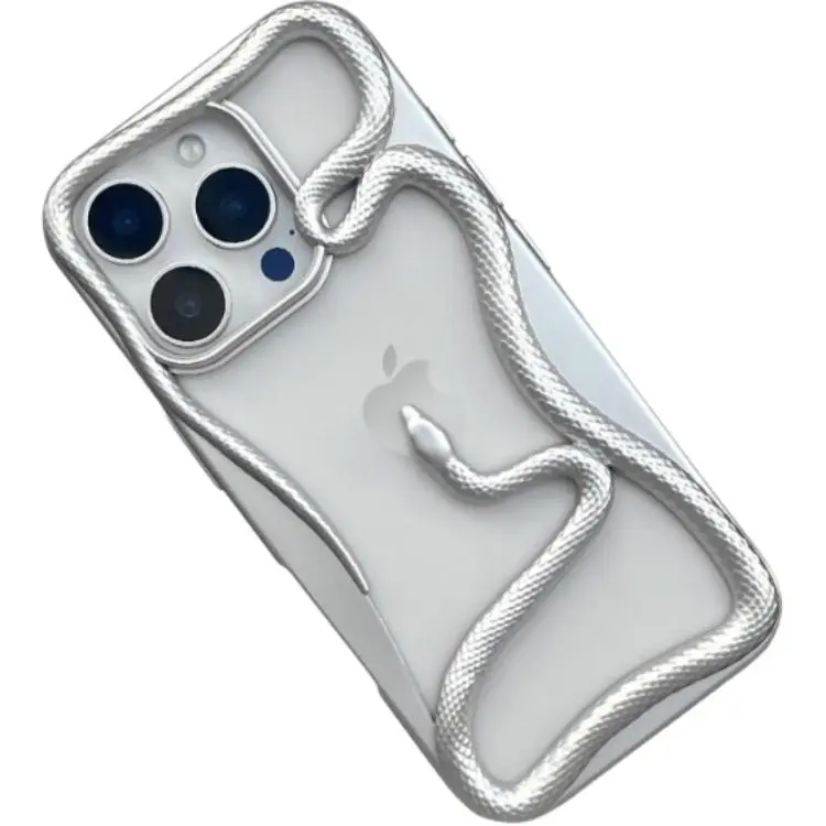 Sopi TPU Material Cut Out 3D Effect Snake Phone Cases Compatible With IPhone 16/15 Pro Max/Apple 13/14 Pro/Max-9