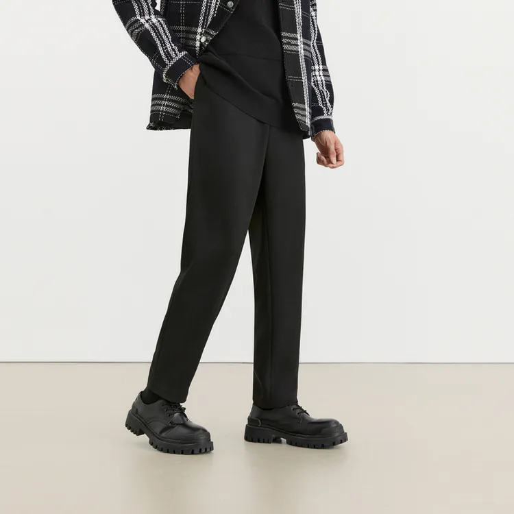 PEACEBIRD MEN Casual Pants Unisex Black-3