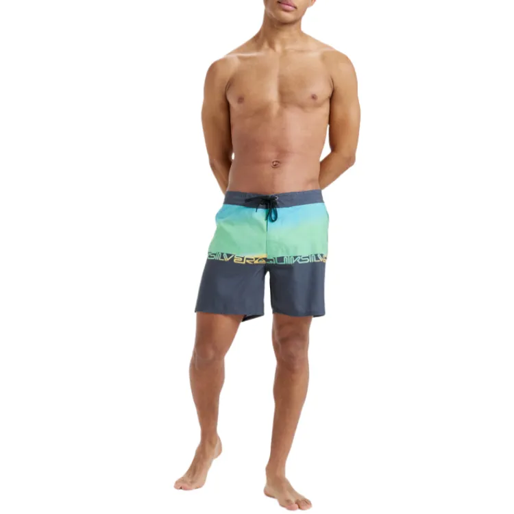 Quiksilver Swimming Shorts Men's Summer Green Block-3