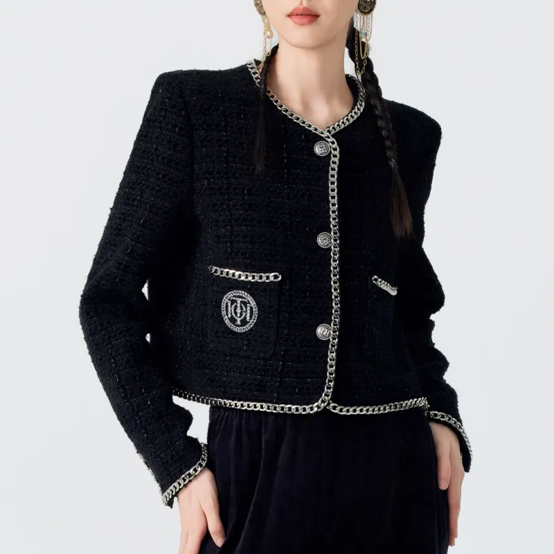 TCH Cropped Coats Women's Black-4