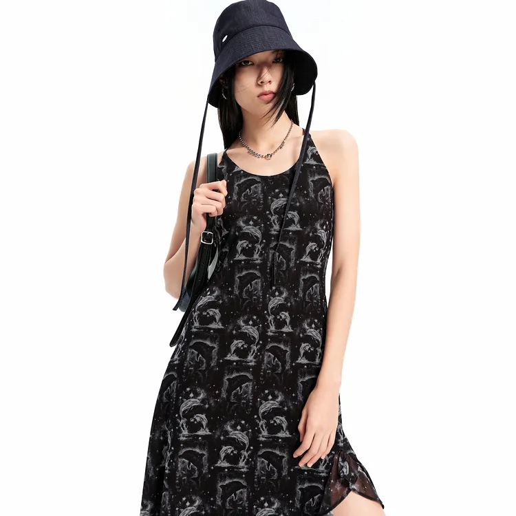 PEACEBIRD Slip Dresses Women's Black-4