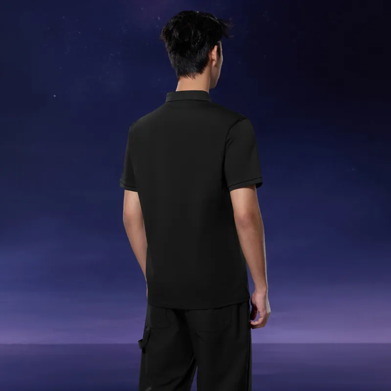 HLA Cooling Quick Dry Color Blocking Embroidery Classic Collar Pearl Beaded Short-Sleeved Polo Shirt Men's-8