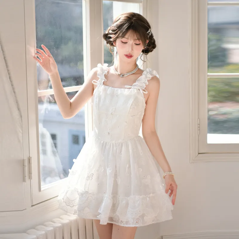 SNBL Slip Dresses Women's White-4