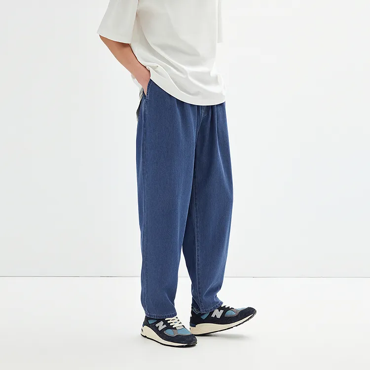 PEACEBIRD MEN Jeans Men Denim Blue Batch 1 Relaxed Tapered Fit-3