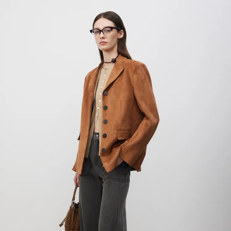 Lost In Echo Business Suit Coat Women's Brown-2
