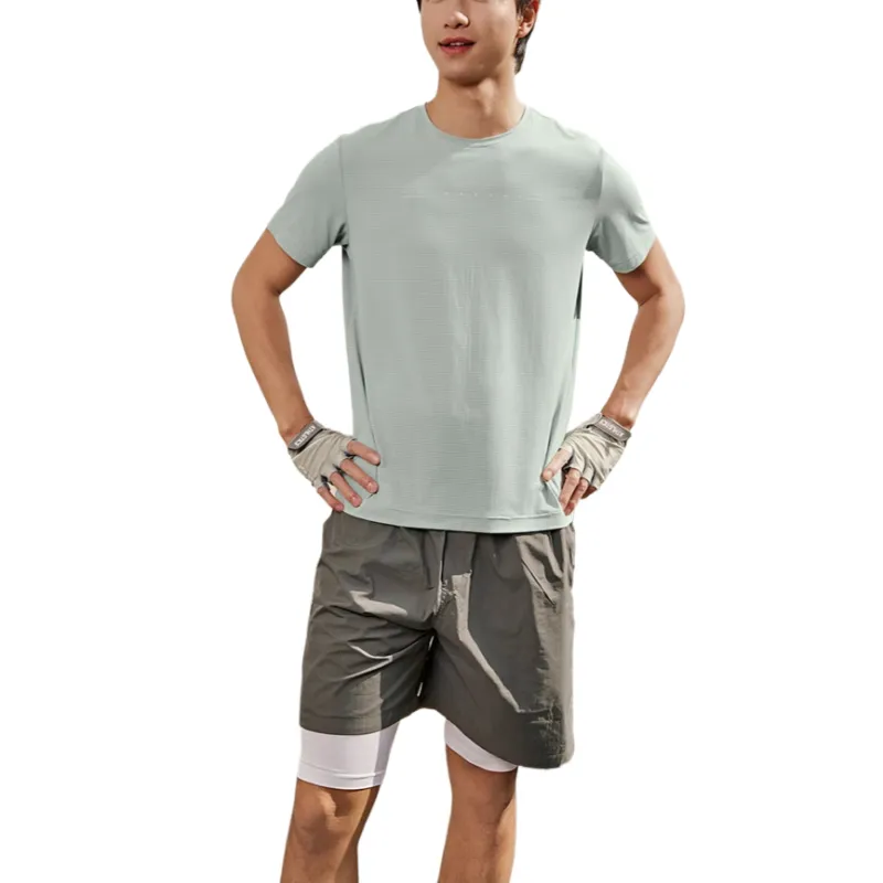 QIAODAN Sports Life Collection SS25 T Shirt Men's Smoke Jade Green-2