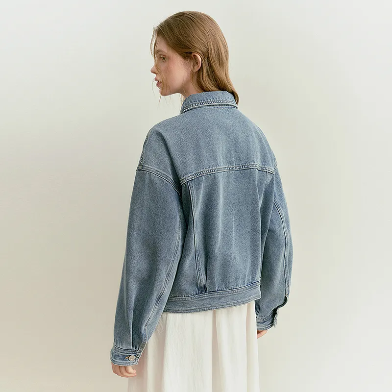 LEDIN Denim Jacket Women's Denim Medium Blue-6