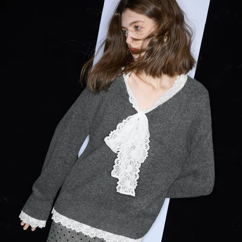 3COLOUR Knitwear Women's Heather Gray-2