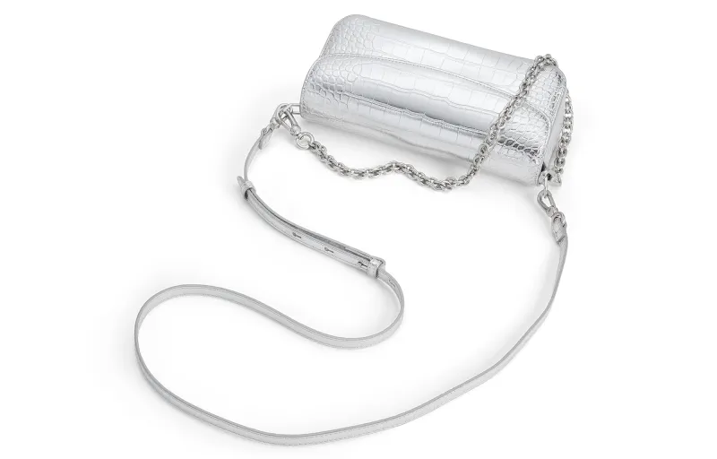 CHARLES&KEITH PU One Shoulder Bag Trumpets Women's Silver/Noir Black-2