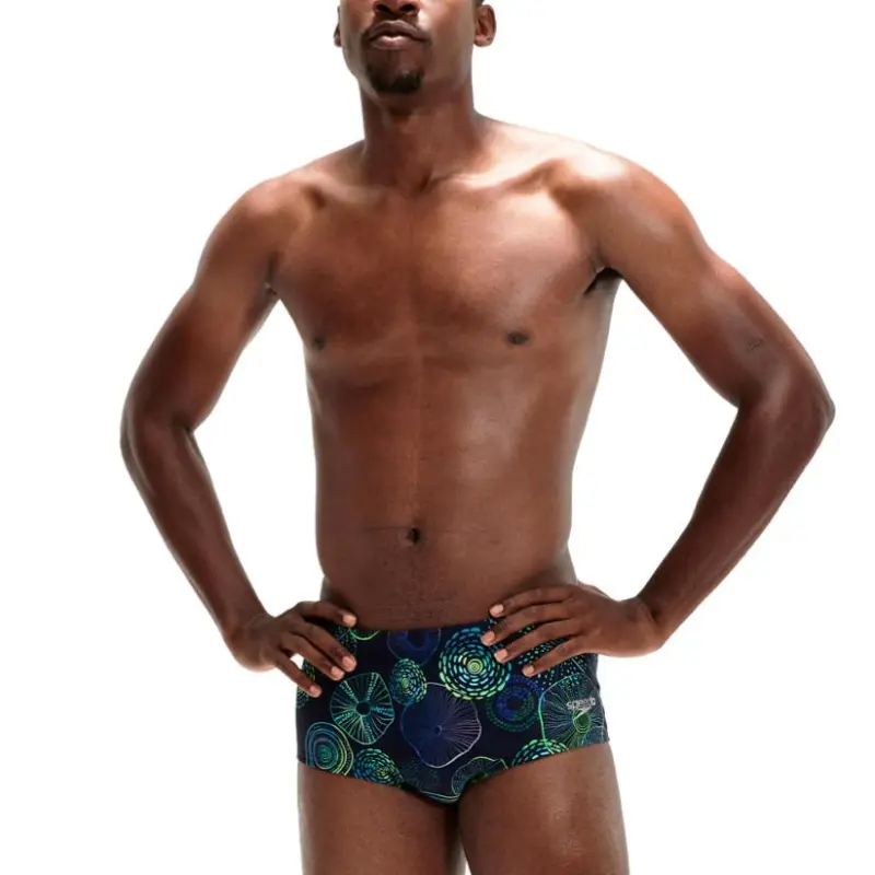 Speedo Swimming Shorts Men's Navy Blue Green-1