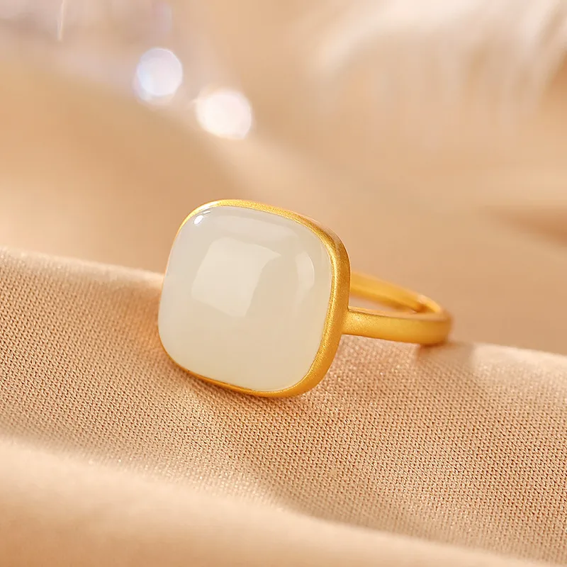 Royal Heaven's Choice Rings Pale Greenish White Jade Unisex-3