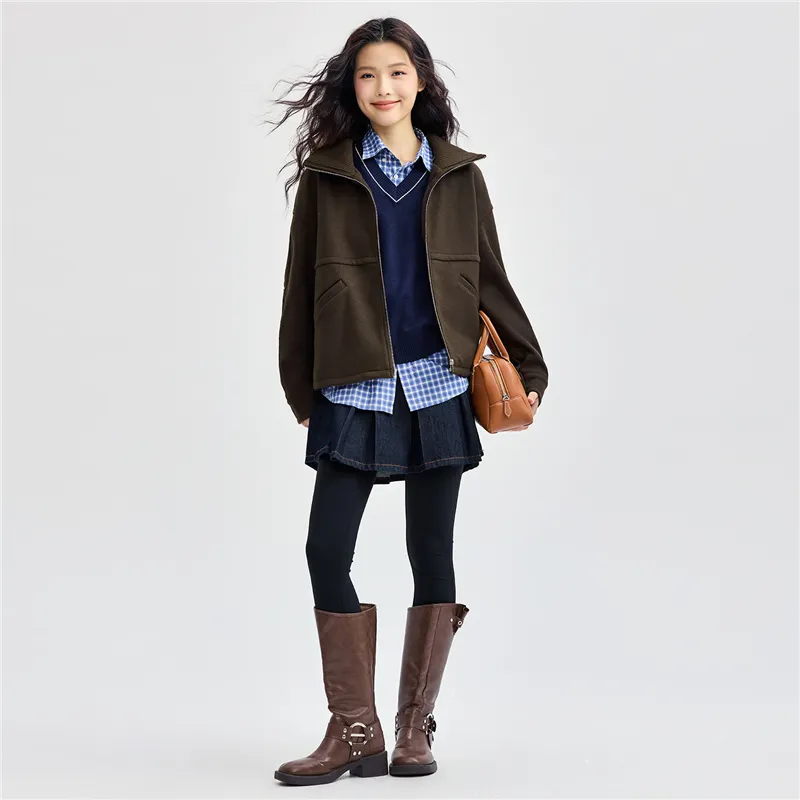 UNIQLO Coat Women's Chocolate Brown-6