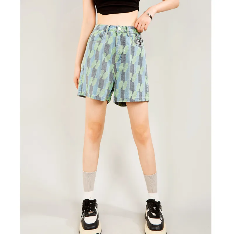 MUGUOGUOMU Denim Shorts Women's Denim Blue-5
