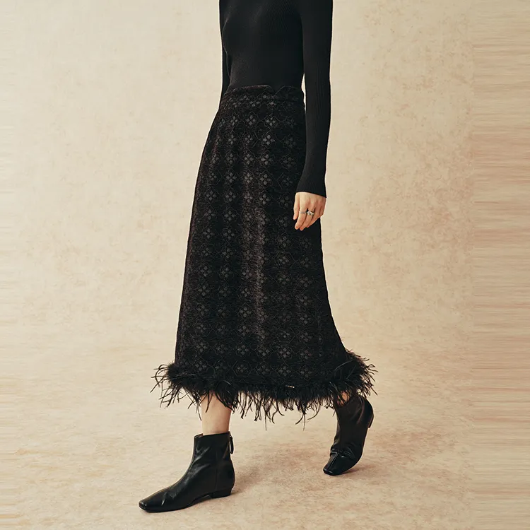 PEACEBIRD Casual Long Skirts Women's-3