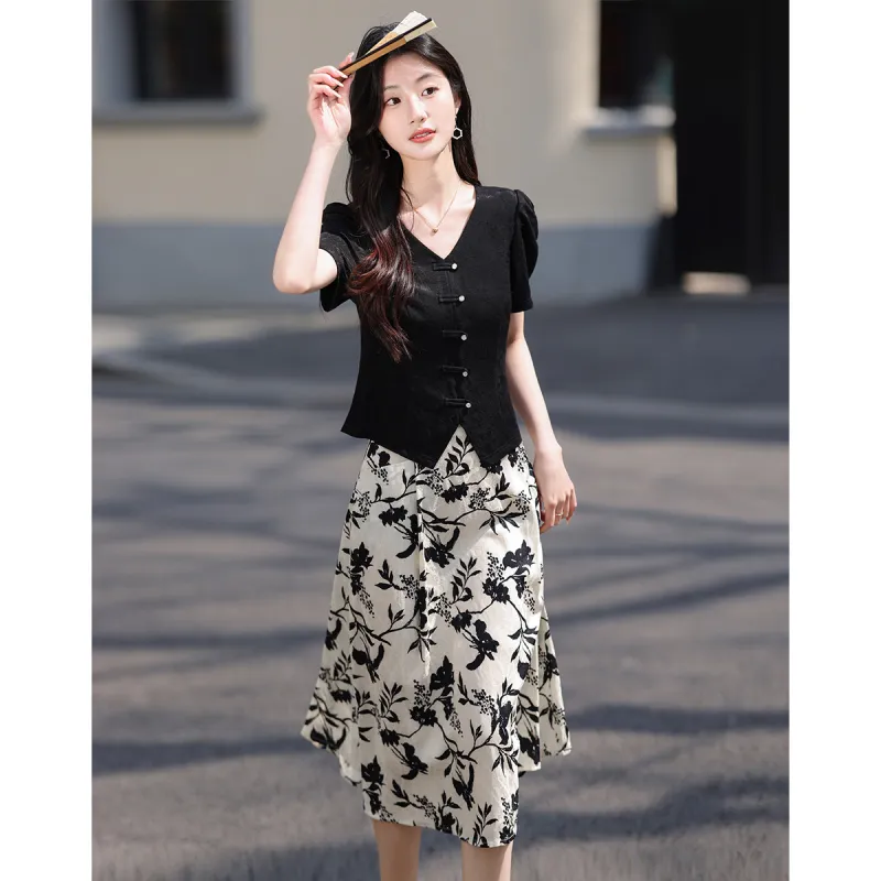 Like The Age Of Water Skirt Set Women's Black-1