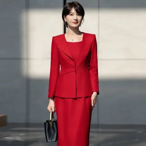 ONE SHALLOW Business Suits Women's Red