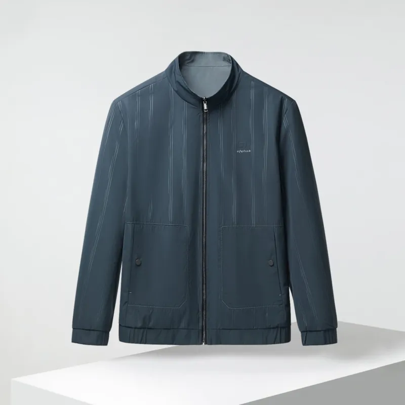 HLA Jackets Men Blue Gray Stripes F7-5