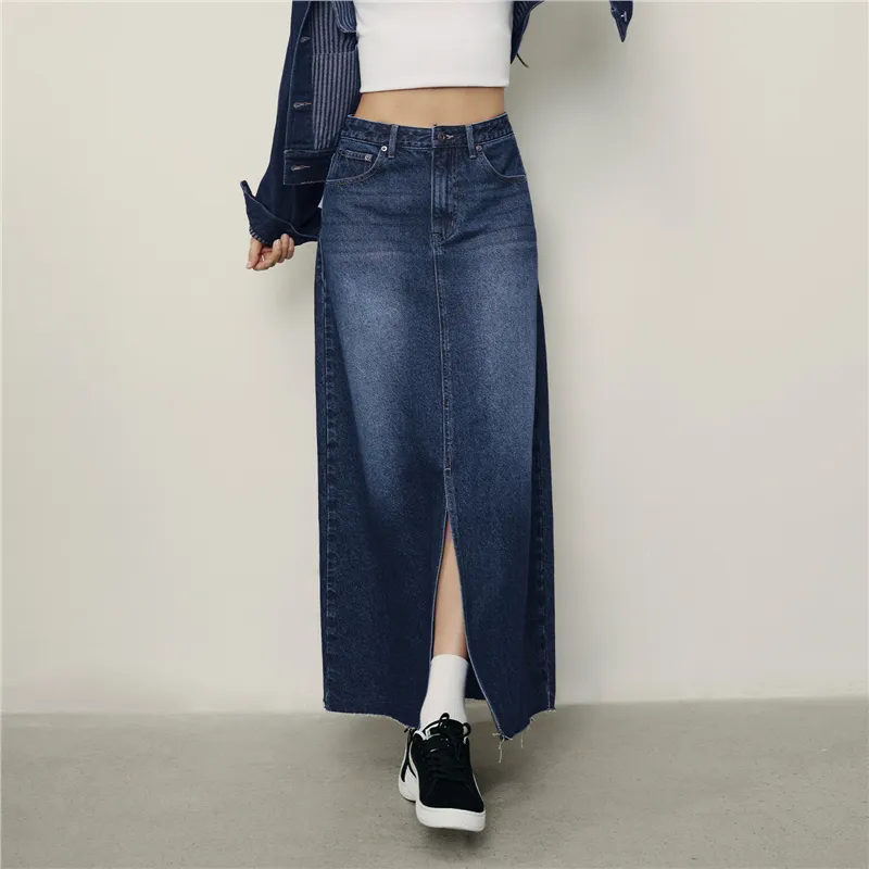UNIQLO Denim Long Skirt Women's-10