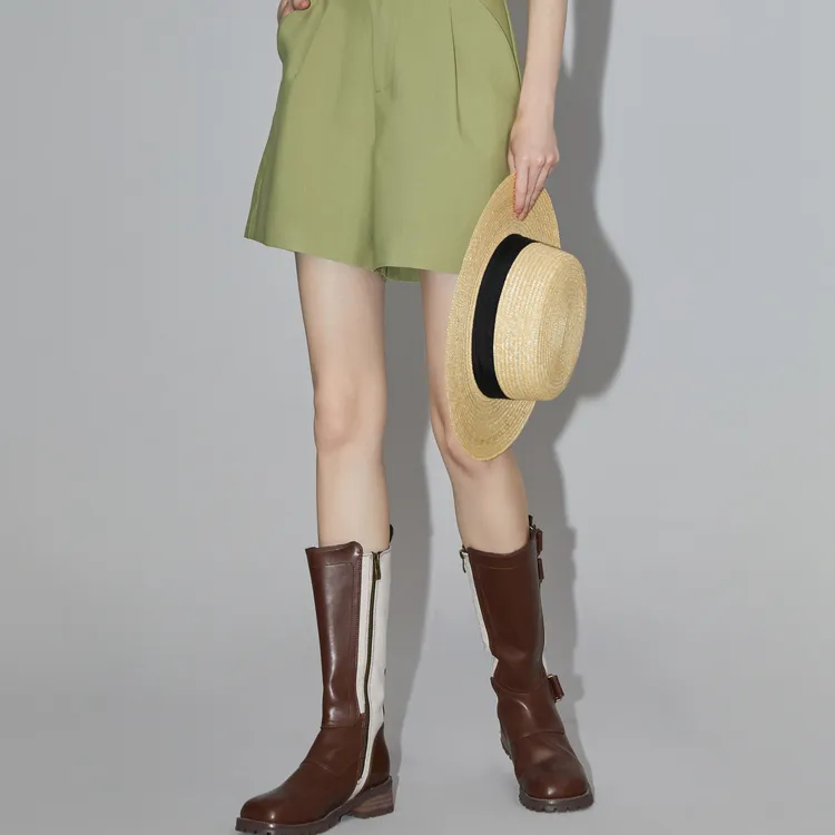 ELLE Summer Casual Shorts Women's Light Green-3