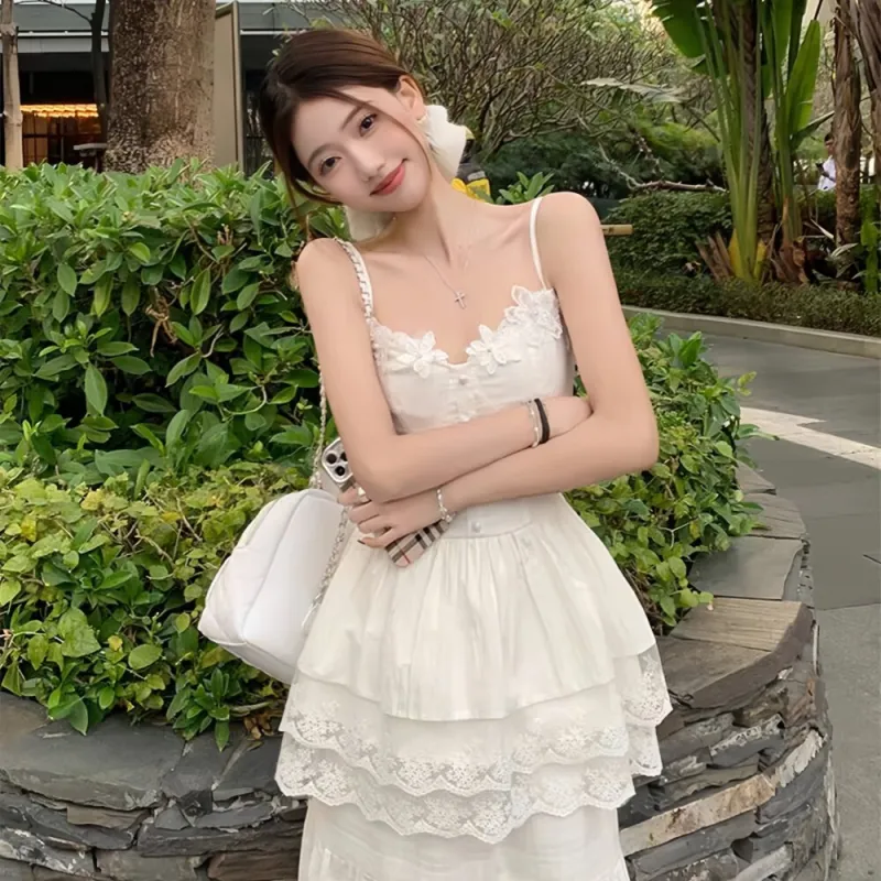 QYPRF Two Piece Skirt Sets Women's White-2