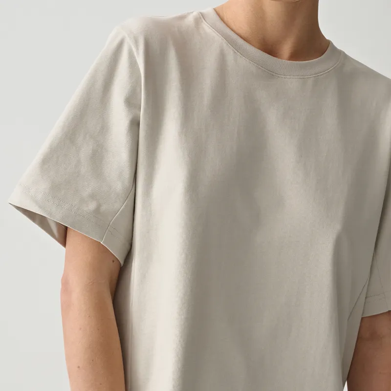 MAAP Lifestyle Collection Casual Cropped Versatile Short Sleeved Drop Shoulder Sleeve T Shirt Women's Morning Mist-5