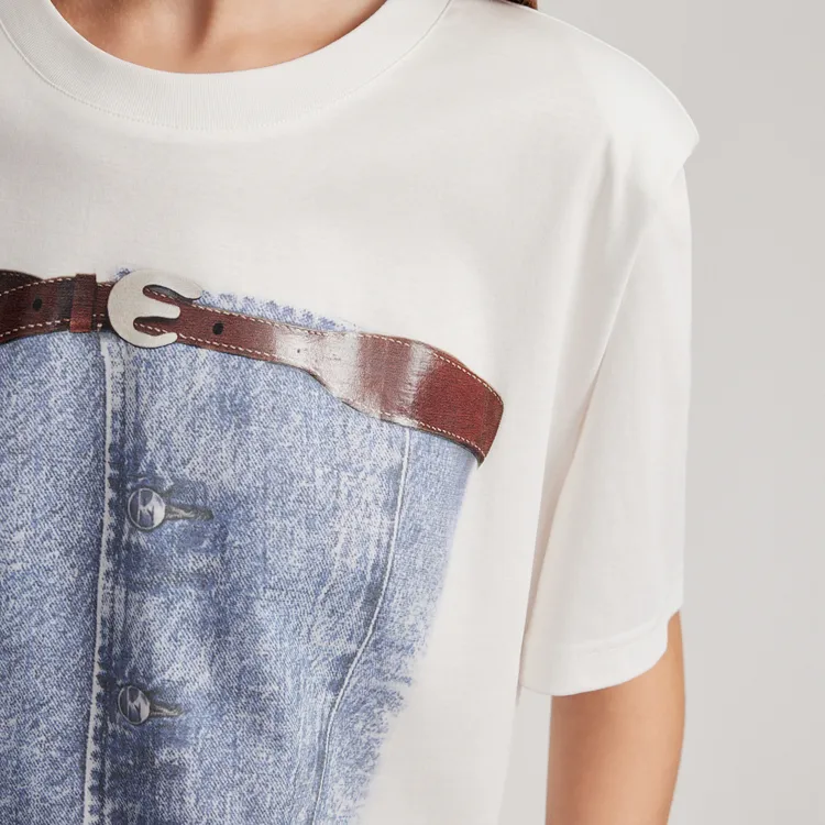 ELLE T Shirts Women's Ecru-5