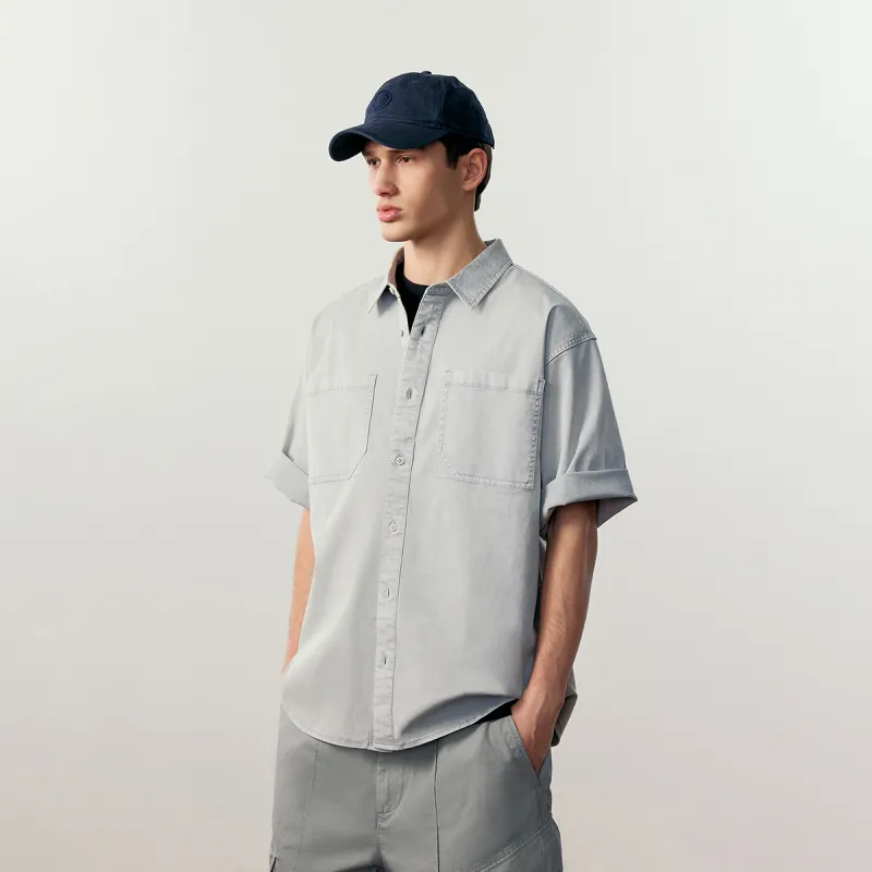 JACK JONES· Shirt Men's G45 Denim Gray Heather Gray-4