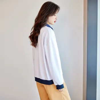 Like The Age Of Water Spring, Fall Sweatshirt Loose Fit Women's White