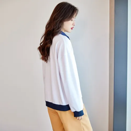 Like The Age Of Water Spring, Fall Sweatshirt Loose Fit Women's White