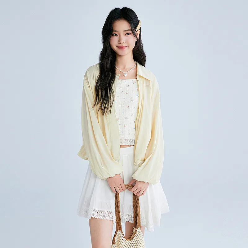 LEDIN Cropped Coat Women's Almond Oil Yellow-4