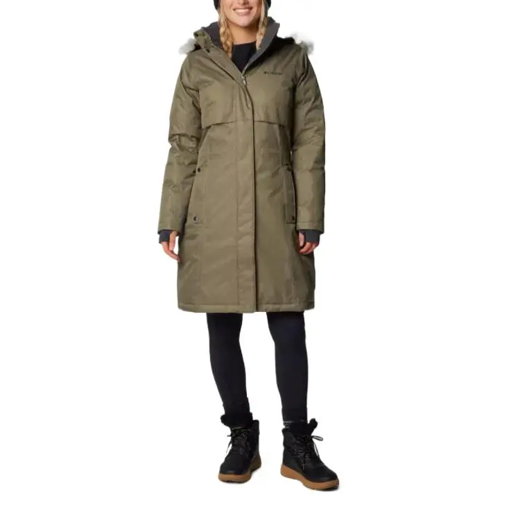 Columbia Apres Arson Down Jacket Women's Stone Green-3