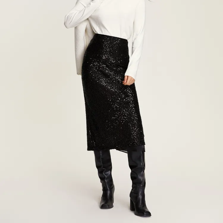 ONLY Denim Long Skirts Women's H1Z Black-2