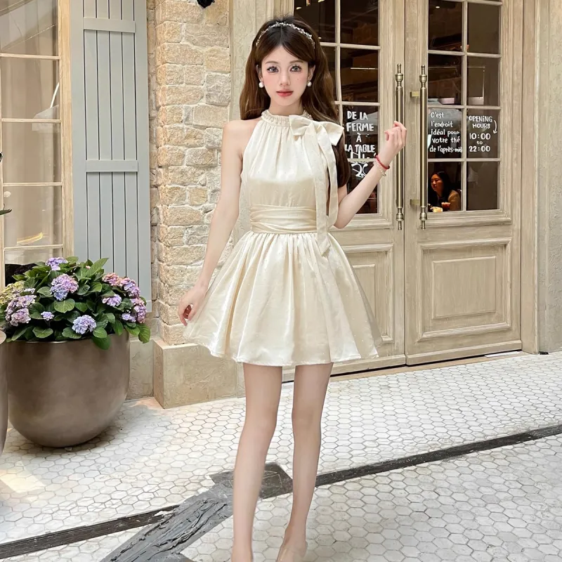 QYPRF Sleeveless Dress Women's Apricot-6