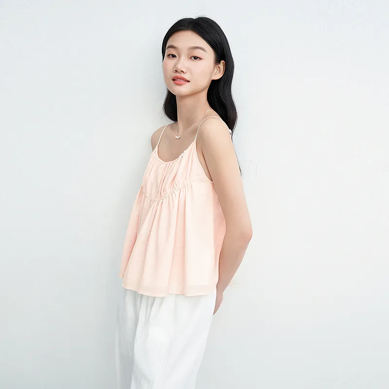 LEDIN Chiffon Shirt Women's Light Purple Pink In Stock-2