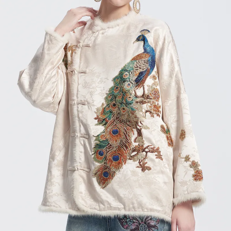 TCH Cropped Coats Women's Beige-3