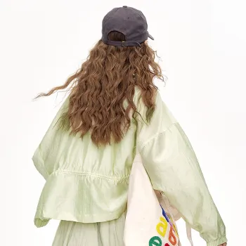 ELF SACK Cropped Coat Women's Shimmering Light Green