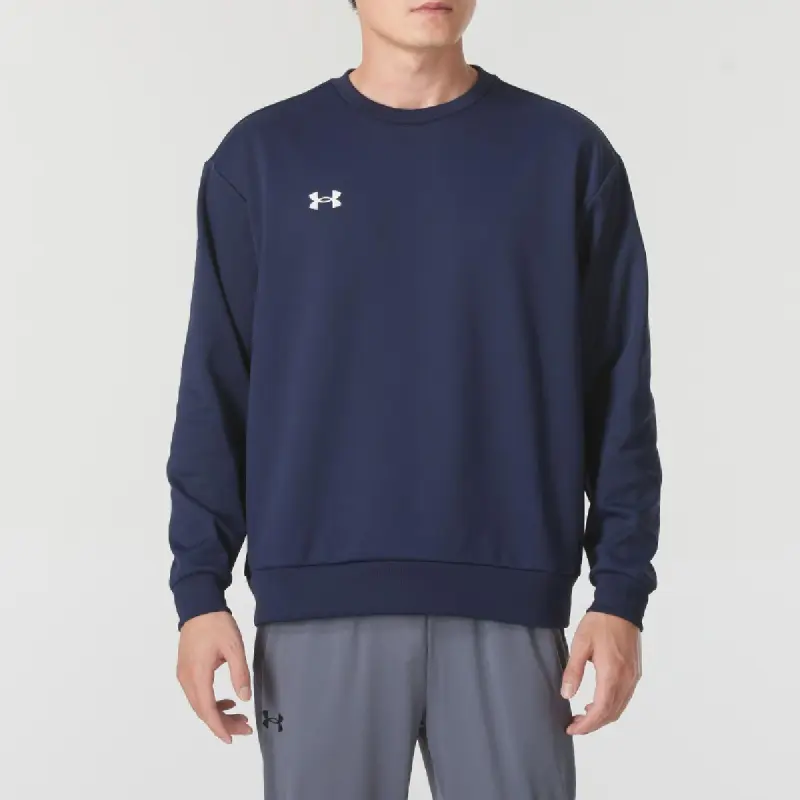 Under Armour Sweatshirt Unisex Navy Blue With Free Shopping Bag-3