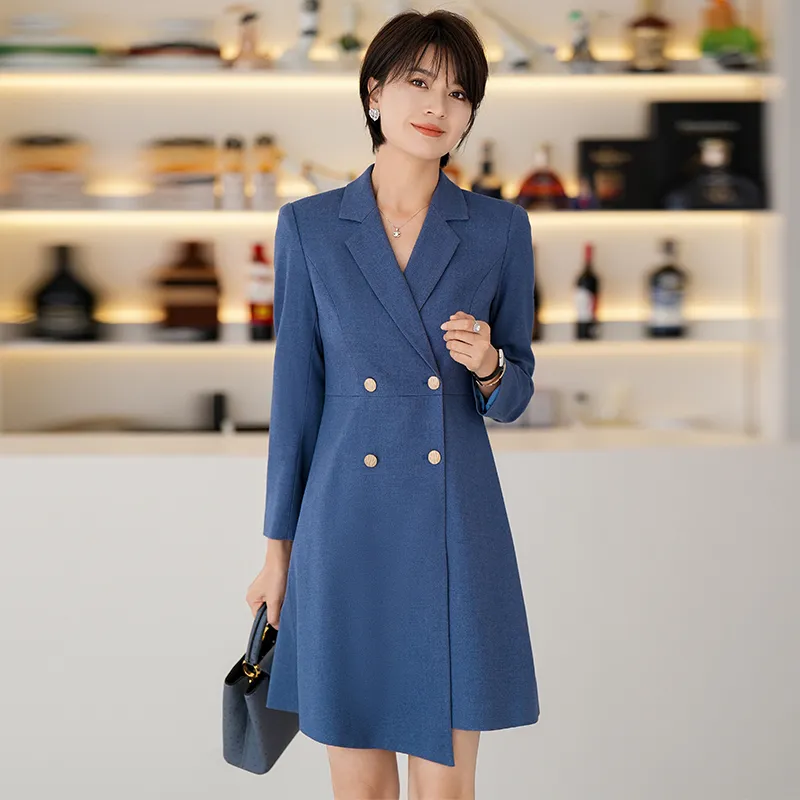 ONE SHALLOW Long Sleeved Dresses Women's Deep Orchid Blue-3