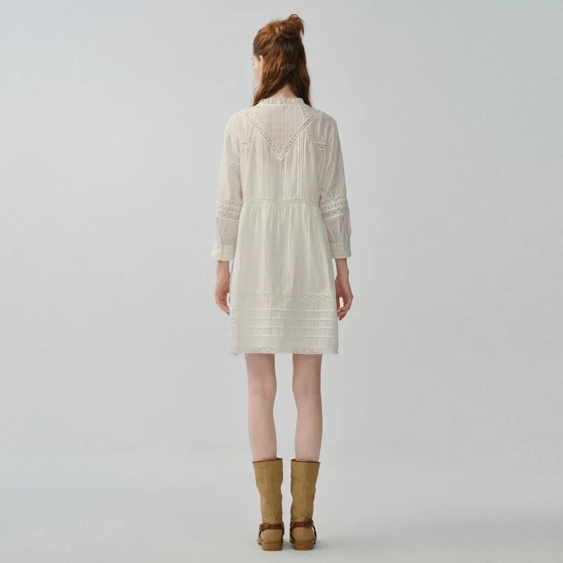 Teenie Weenie Long Sleeved Dresses Women's White-4