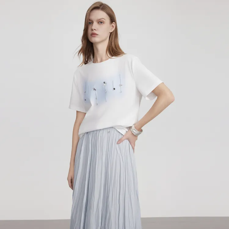 ELLE T Shirts Women's White-4