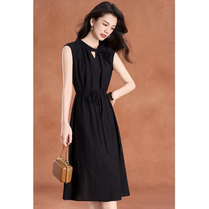 Mylan Summer Short Sleeved Dress Cinched Waist Women's-4
