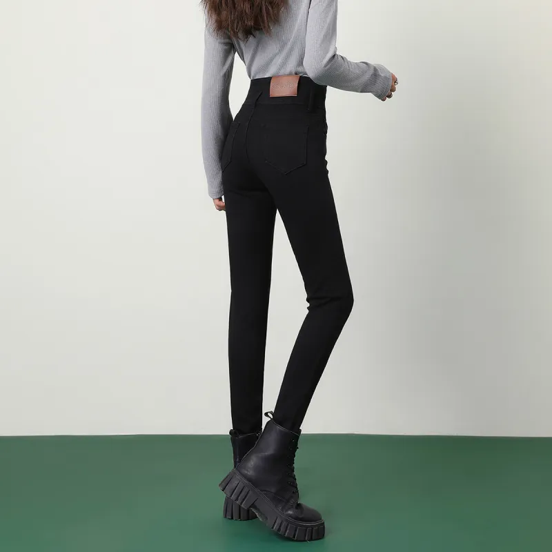 FAWENXIANGZI Jeans Women's Black-4