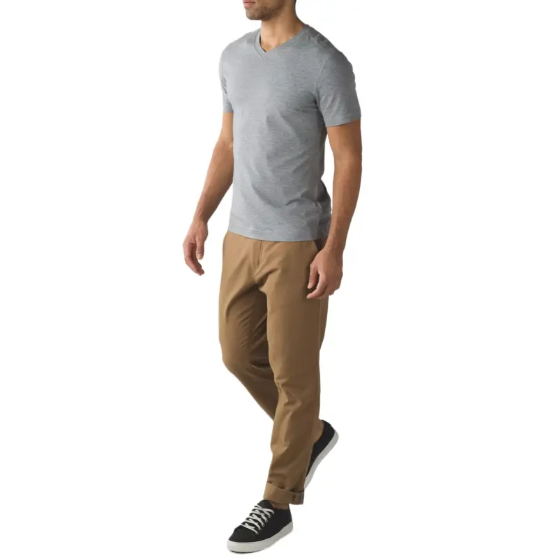 Lululemon 5 Year BasicV Neck T Shirt Men's Gray Heathered Medium Grey-2