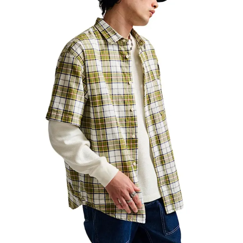 Vans LawsonSolidWoven Shirt Men's White Green-1