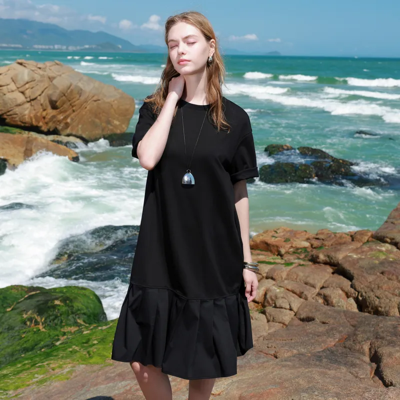 3COLOUR Short Sleeved Dress Women's Classic Black-6